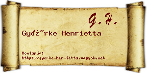 Györke Henrietta névjegykártya