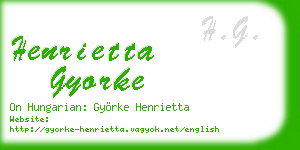 henrietta gyorke business card