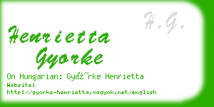 henrietta gyorke business card